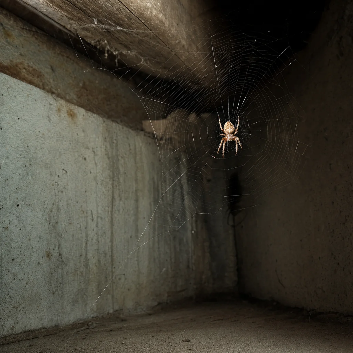 Araignée dans un sous-sol